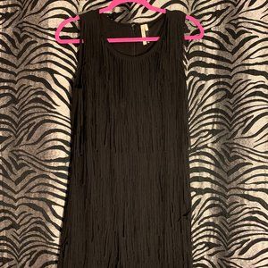 Black Fringe Mini Dress